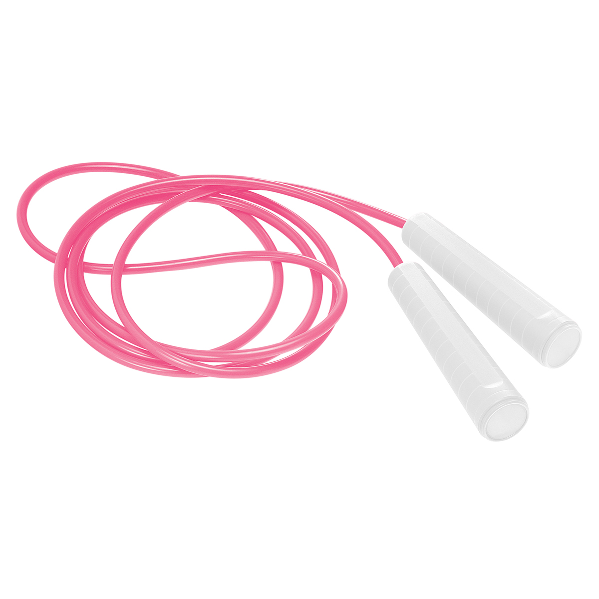 Springseil, Griff weiß, Kappe weiß, Seil pink