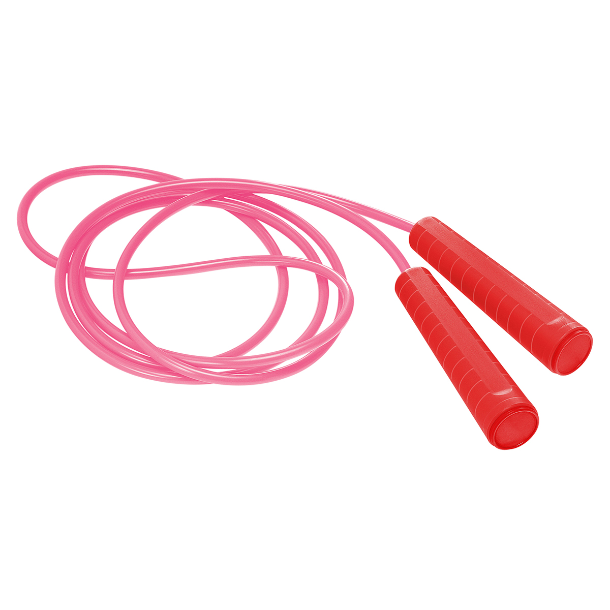 Springseil, Griff rot, Kappe rot, Seil pink