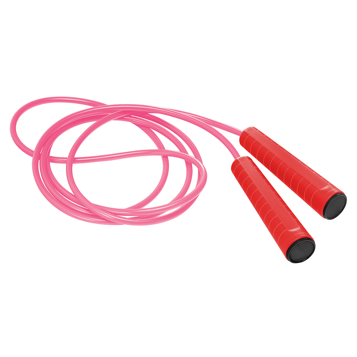 Springseil, Griff rot, Kappe schwarz, Seil pink