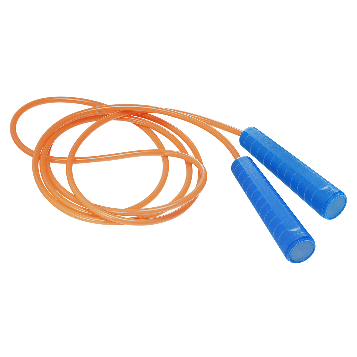 Springseil, Griff blau, Kappe blau, Seil neonorange