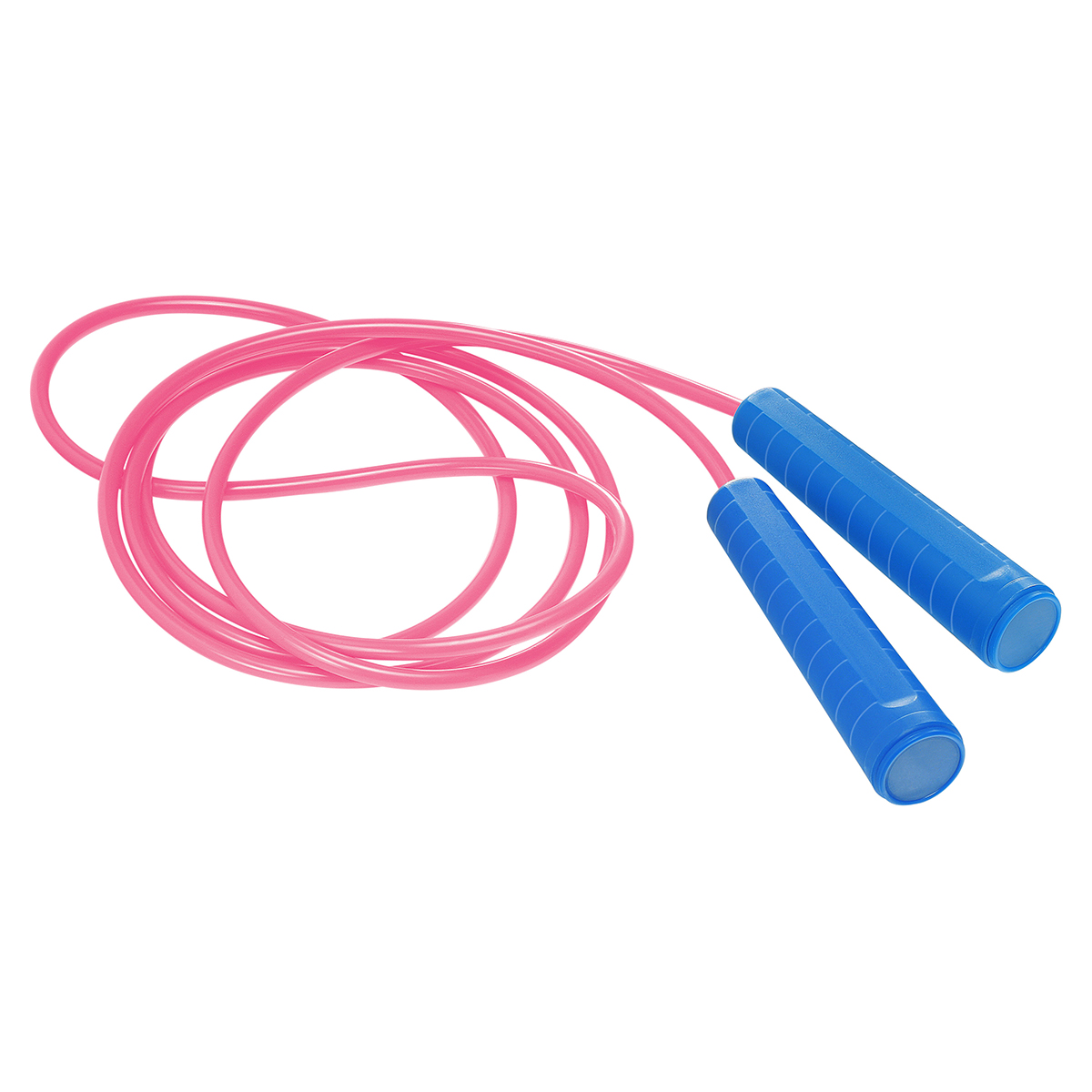 Springseil, Griff blau, Kappe blau, Seil pink