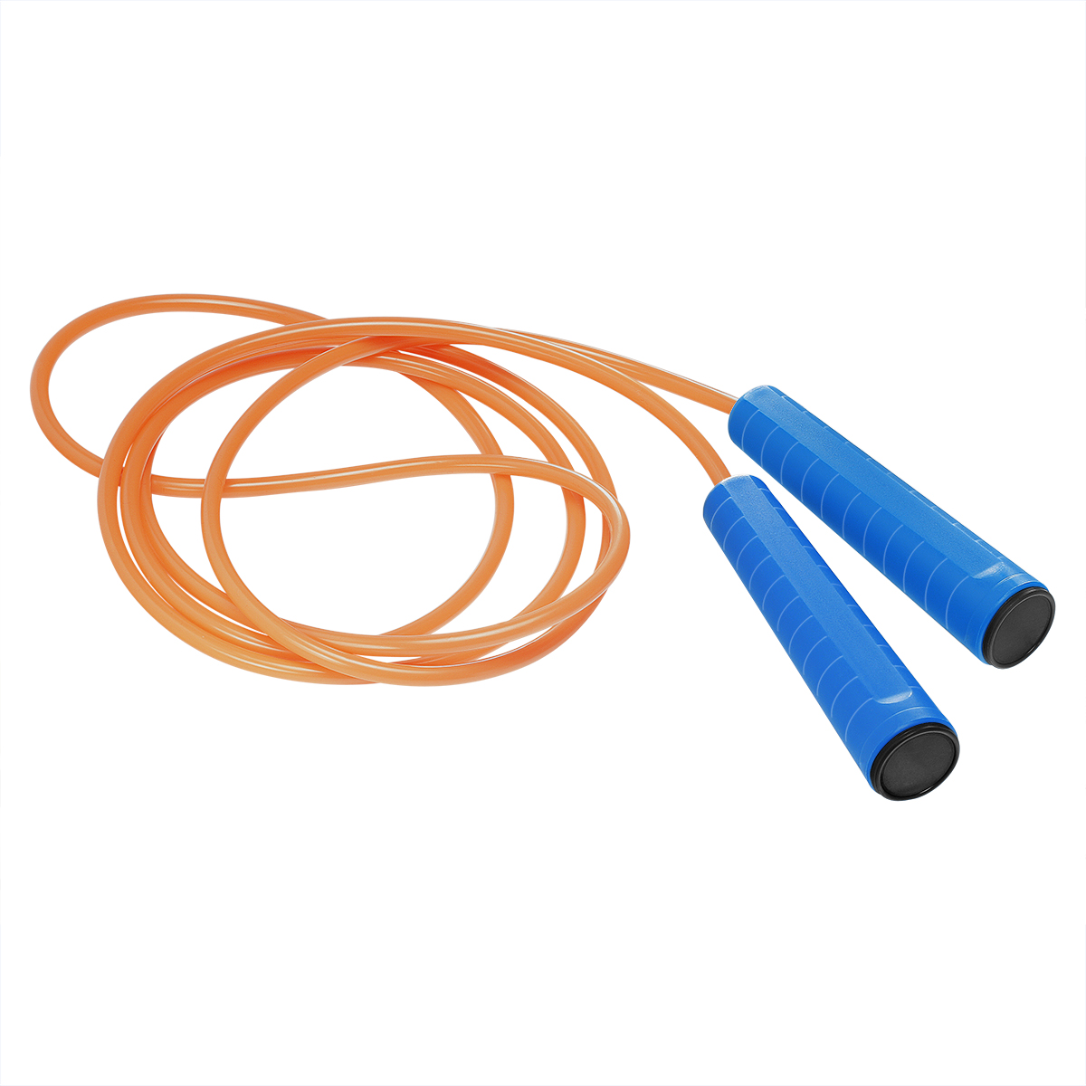 Springseil, Griff blau, Kappe schwarz, Seil neonorange
