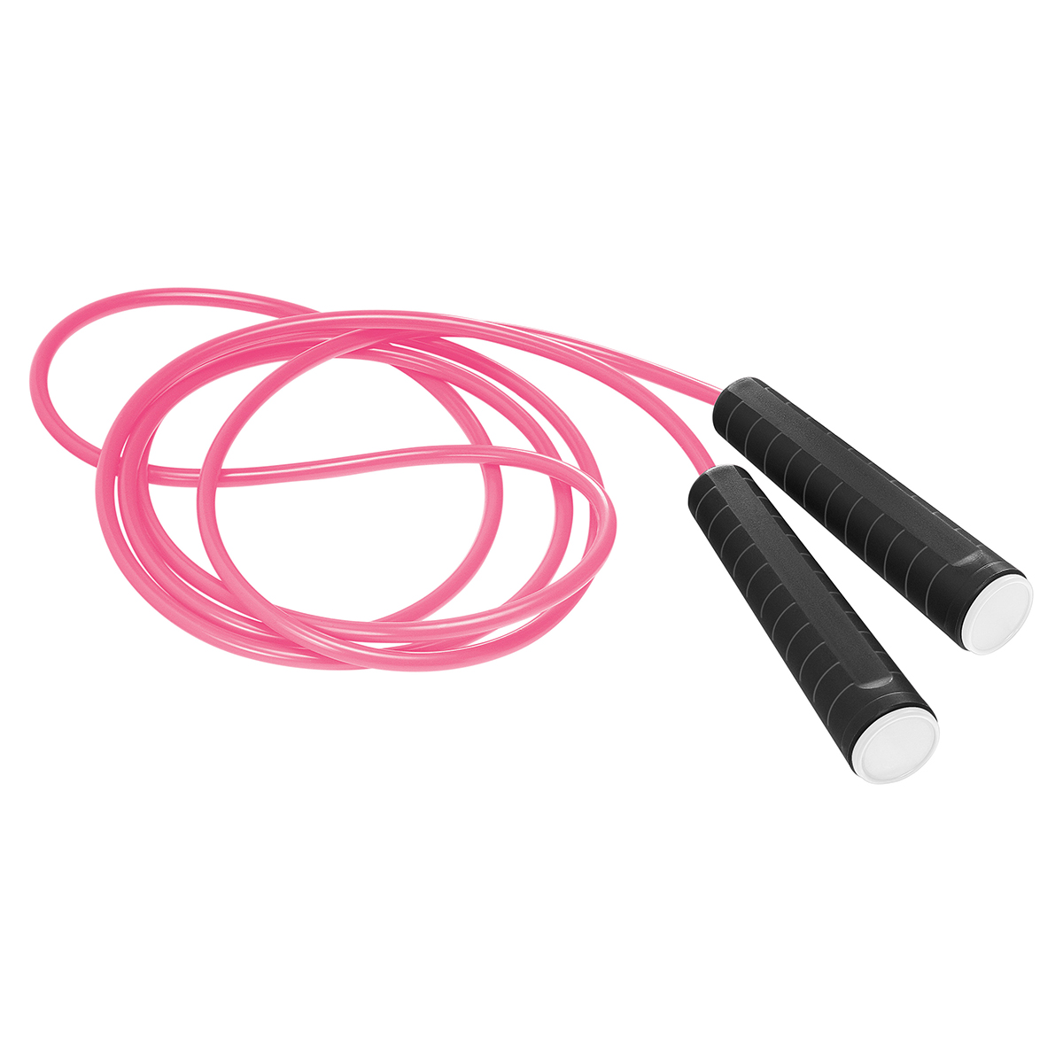 Springseil, Griff schwarz, Kappe weiß, Seil pink