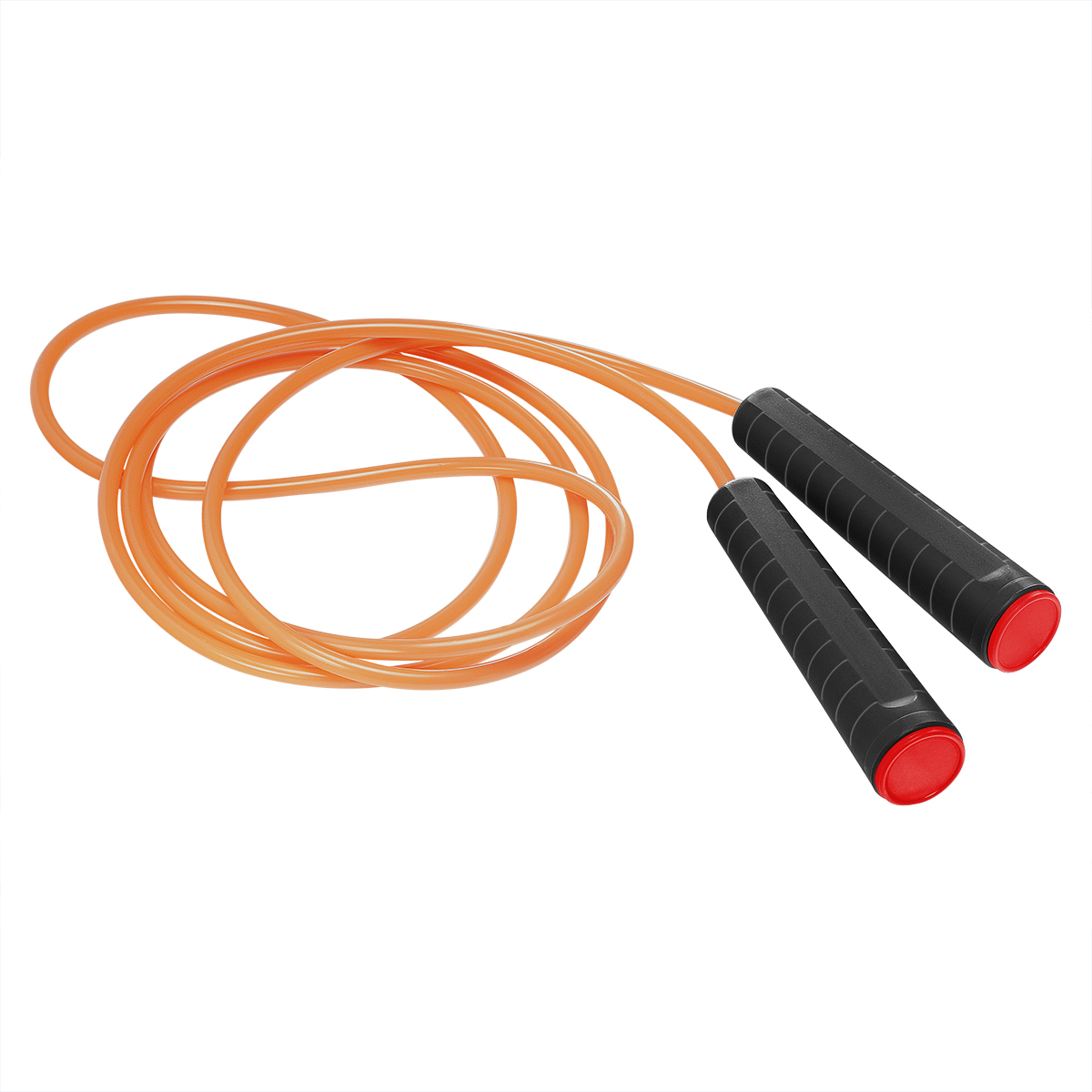 Springseil, Griff schwarz, Kappe rot, Seil neonorange