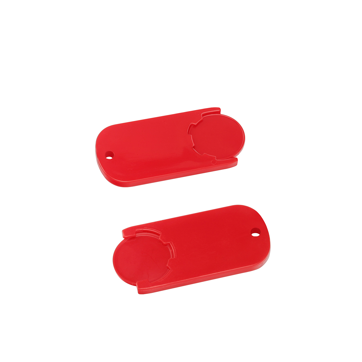 Chiphalter mit 1€-Chip "Alpha", Chip rot, Chiphalter rot