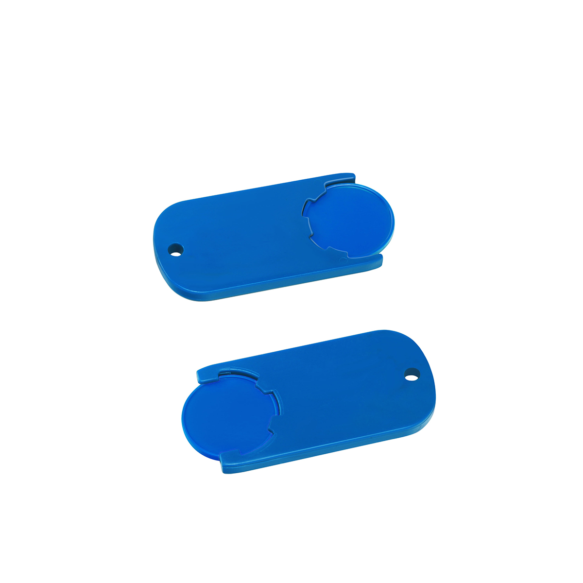 Chiphalter mit 1€-Chip "Alpha", Chip blau, Chiphalter blau