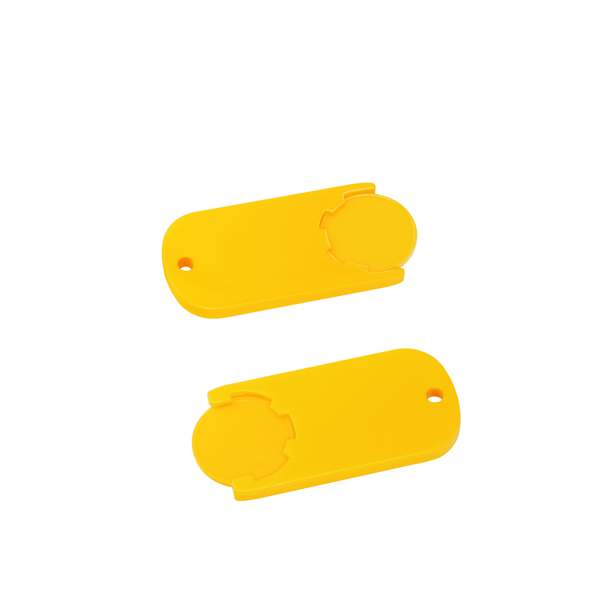 Chiphalter mit 1€-Chip "Alpha", Chip gelb, Chiphalter gelb