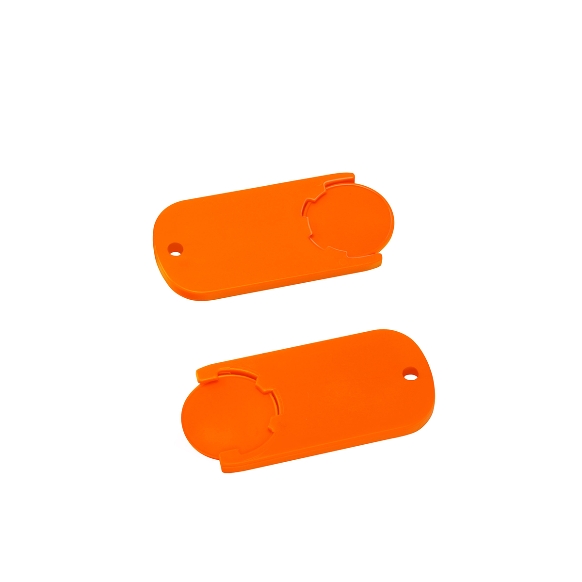 Chiphalter mit 1€-Chip "Alpha", Chip orange, Chiphalter orange