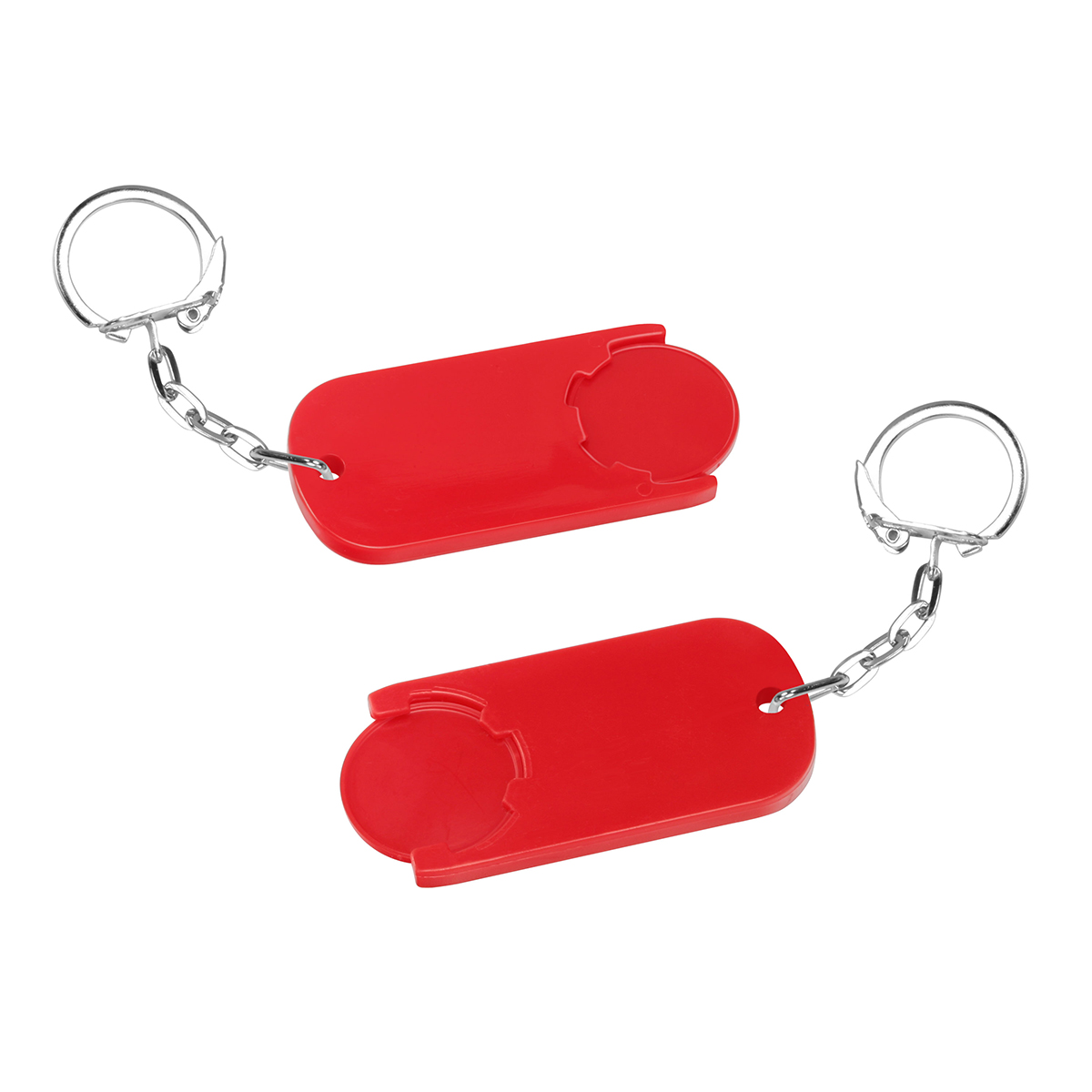 Chiphalter mit 1€-Chip "Alpha", Chip rot, Chiphalter rot