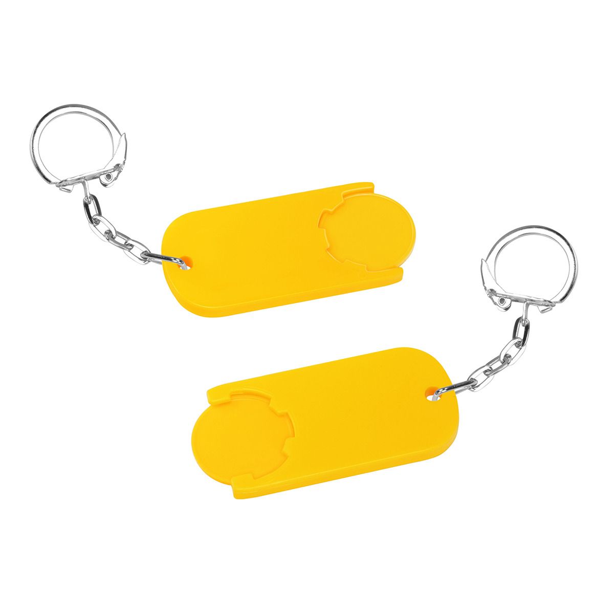 Chiphalter mit 1€-Chip "Alpha", Chip gelb, Chiphalter gelb