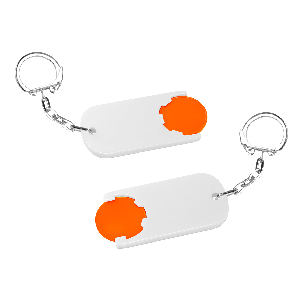 Chiphalter mit 1€-Chip "Alpha", Chip orange, Chiphalter weiß