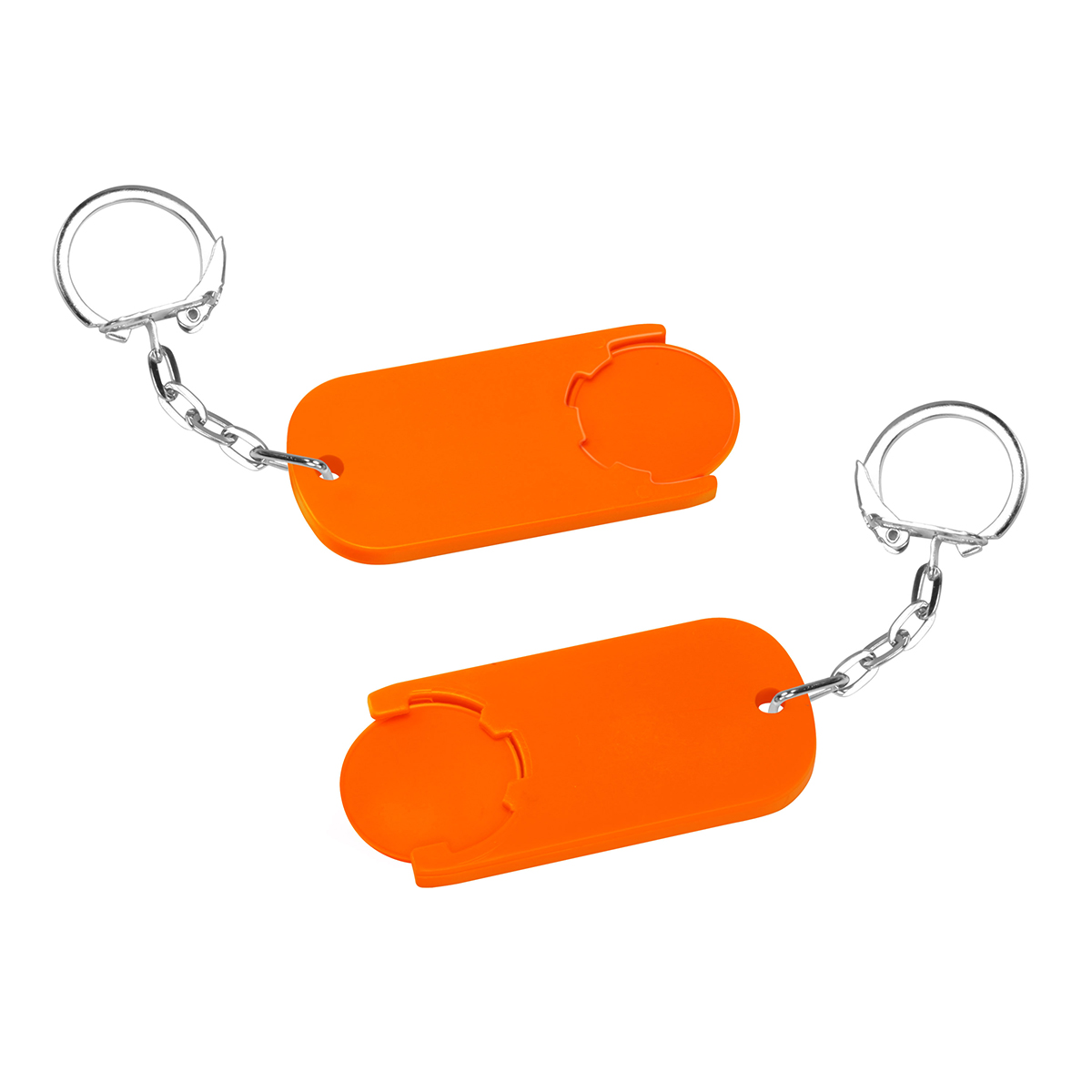 Chiphalter mit 1€-Chip "Alpha", Chip orange, Chiphalter orange