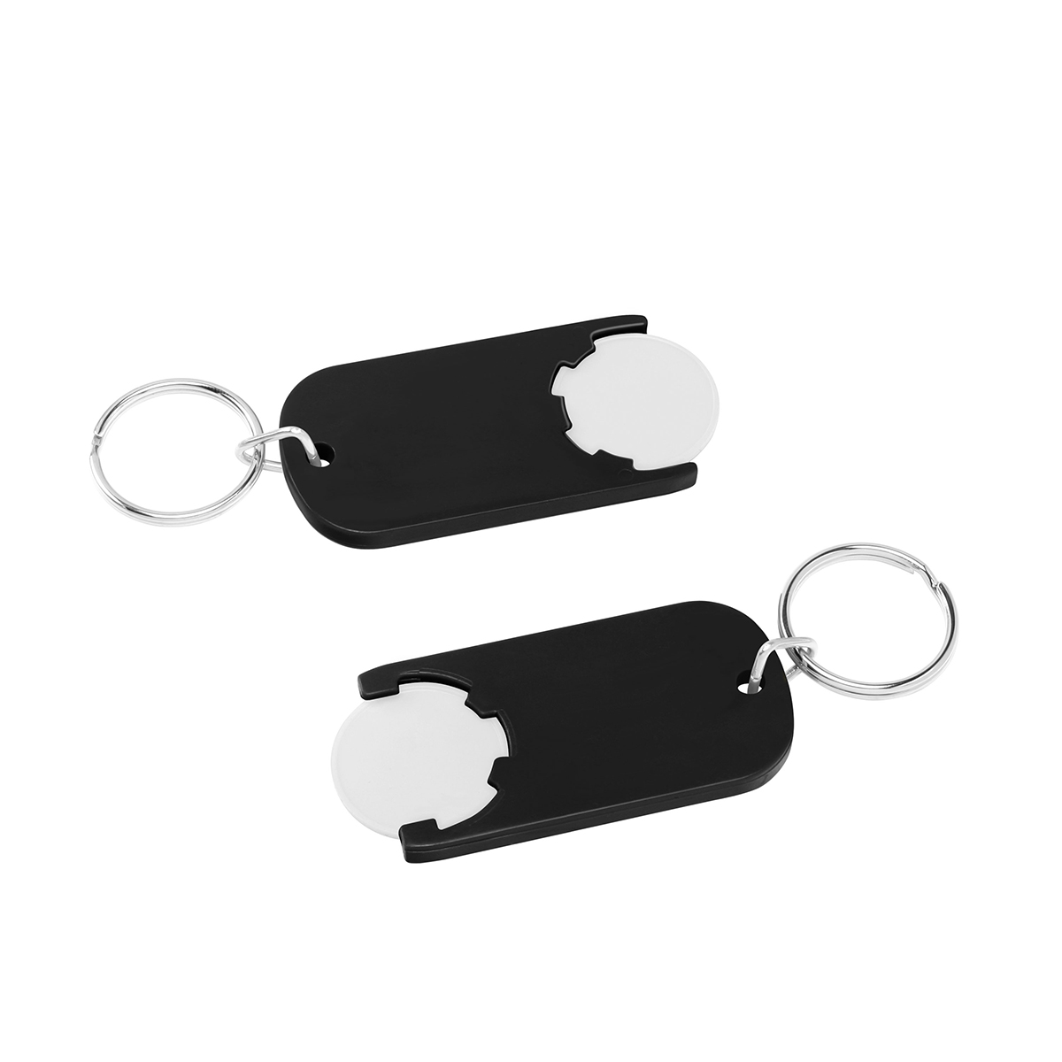 Chiphalter mit 1€-Chip "Alpha", Chip weiß, Chiphalter schwarz