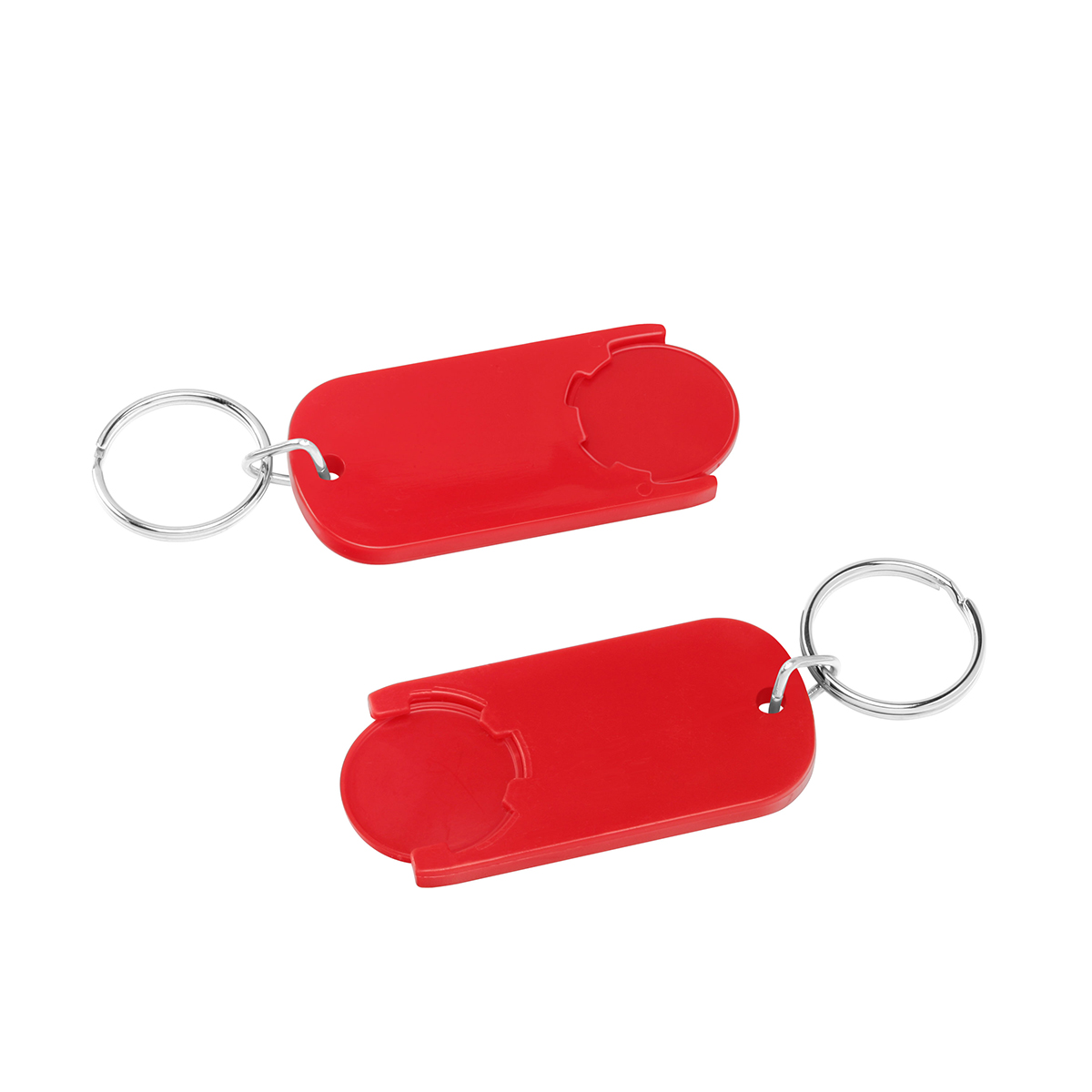 Chiphalter mit 1€-Chip "Alpha", Chip rot, Chiphalter rot