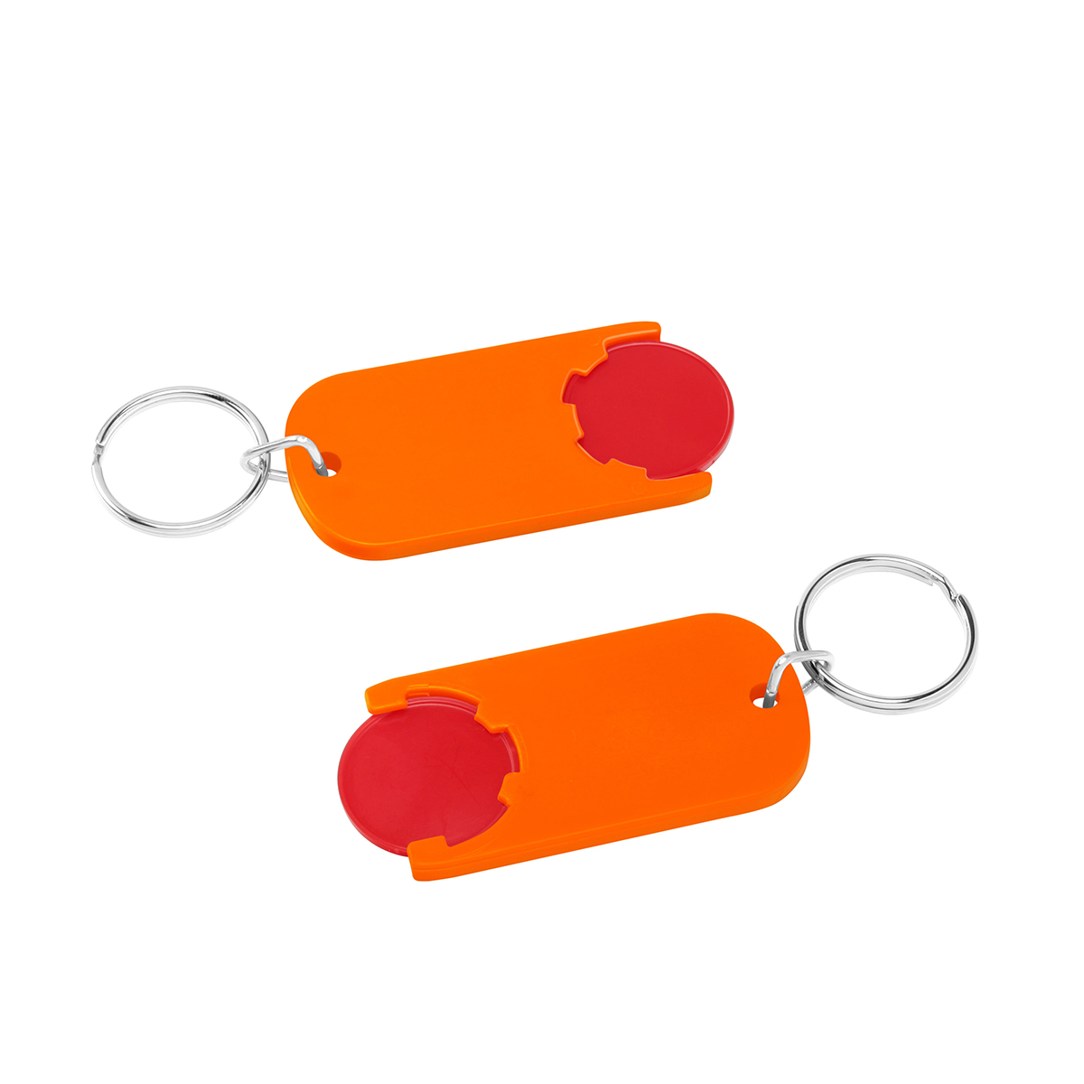 Chiphalter mit 1€-Chip "Alpha", Chip rot, Chiphalter orange