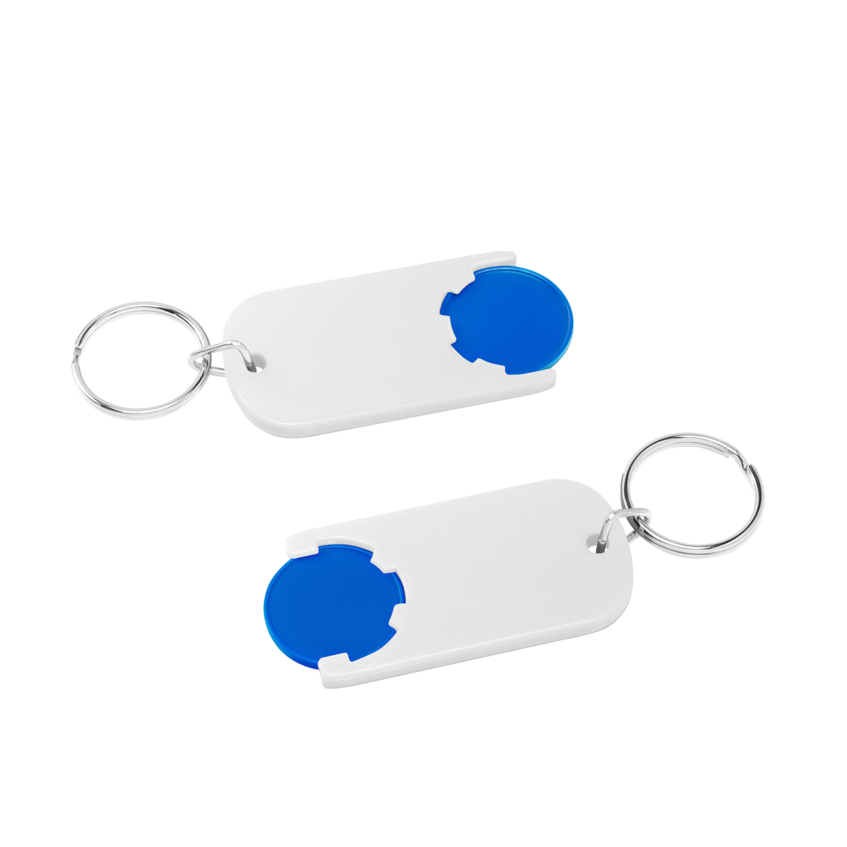 Chiphalter mit 1€-Chip "Alpha", Chip blau, Chiphalter weiß