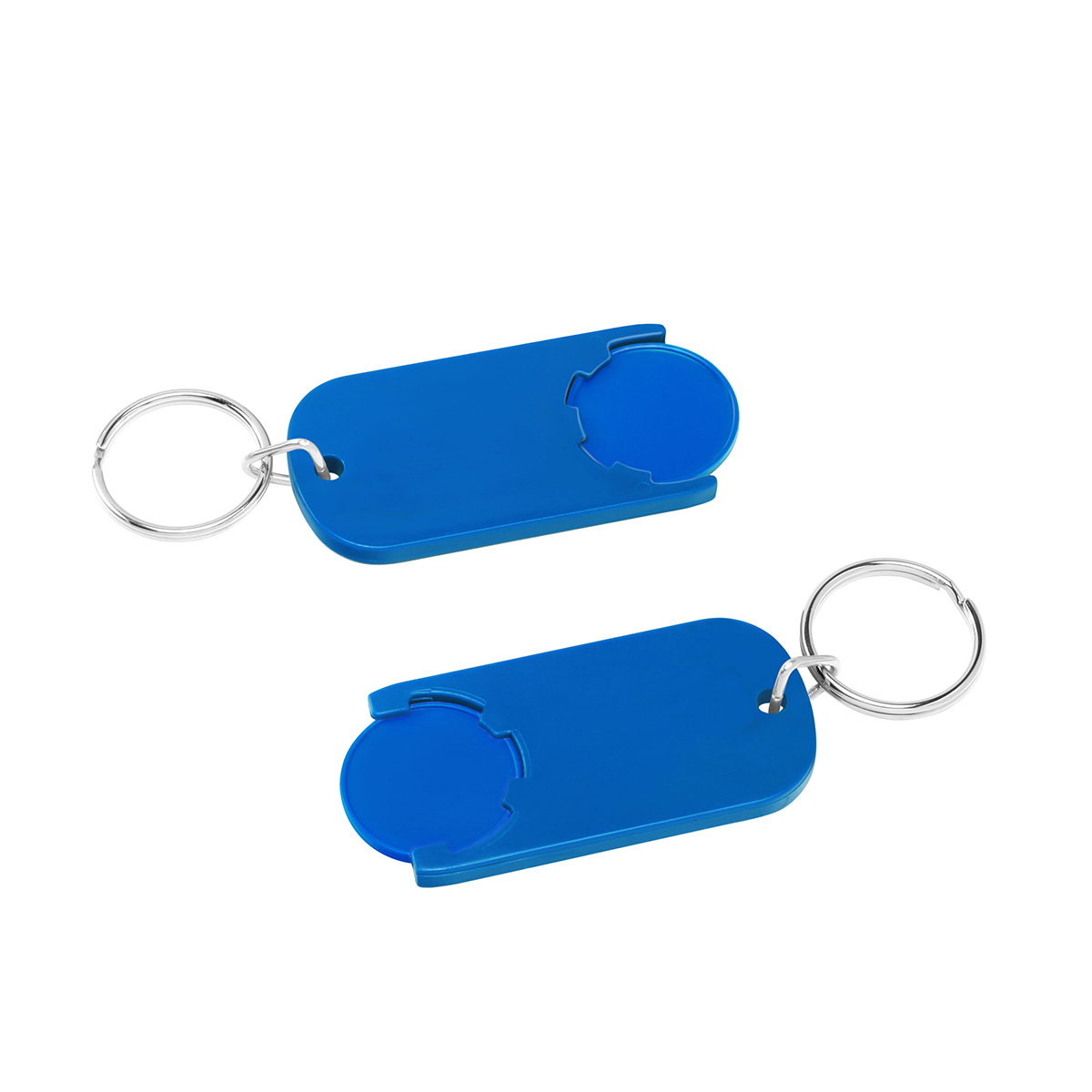 Chiphalter mit 1€-Chip "Alpha", Chip blau, Chiphalter blau