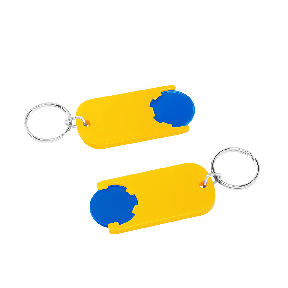Chiphalter mit 1€-Chip "Alpha", Chip blau, Chiphalter gelb