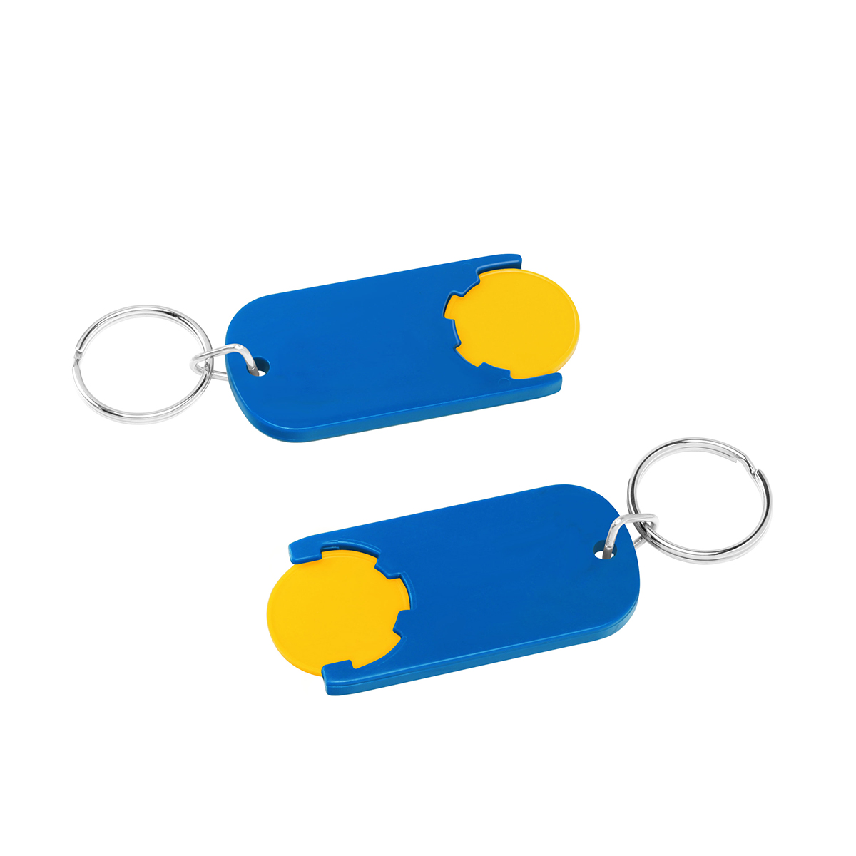 Chiphalter mit 1€-Chip "Alpha", Chip gelb, Chiphalter blau