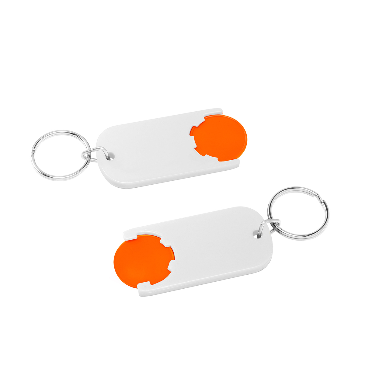 Chiphalter mit 1€-Chip "Alpha", Chip orange, Chiphalter weiß