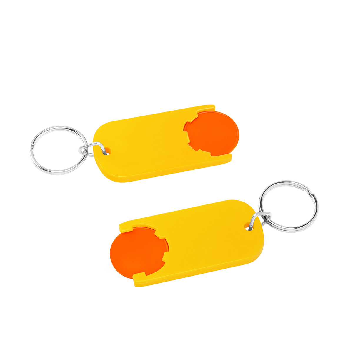 Chiphalter mit 1€-Chip "Alpha", Chip orange, Chiphalter gelb