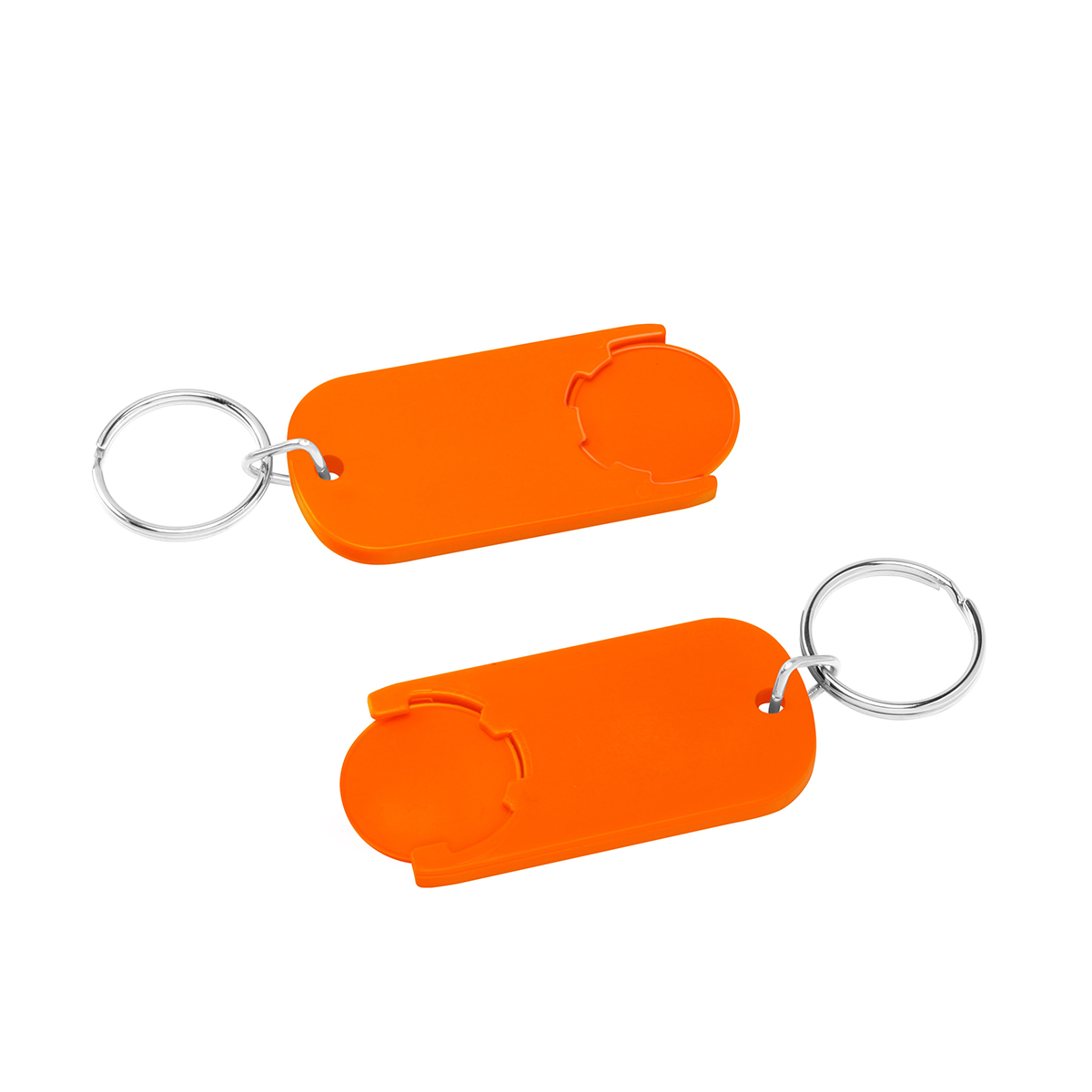 Chiphalter mit 1€-Chip "Alpha", Chip orange, Chiphalter orange
