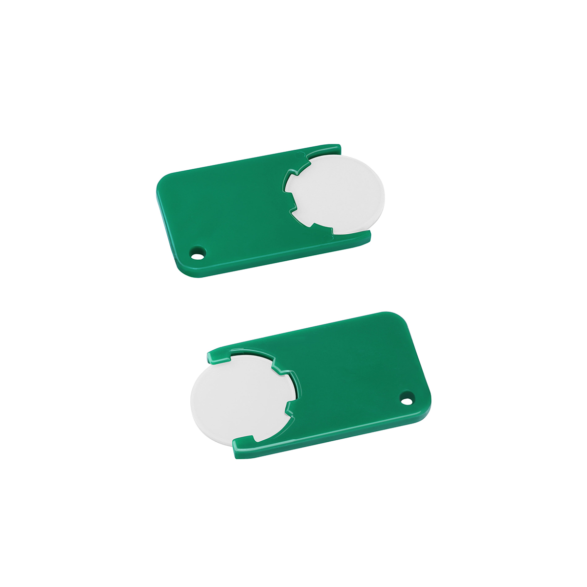 Chiphalter mit 1€-Chip "Beta", Chip weiß, Chiphalter grün