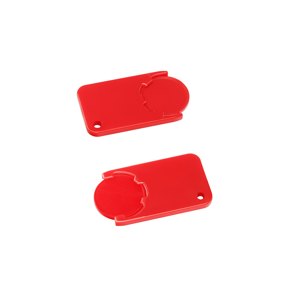 Chiphalter mit 1€-Chip "Beta", Chip rot, Chiphalter rot
