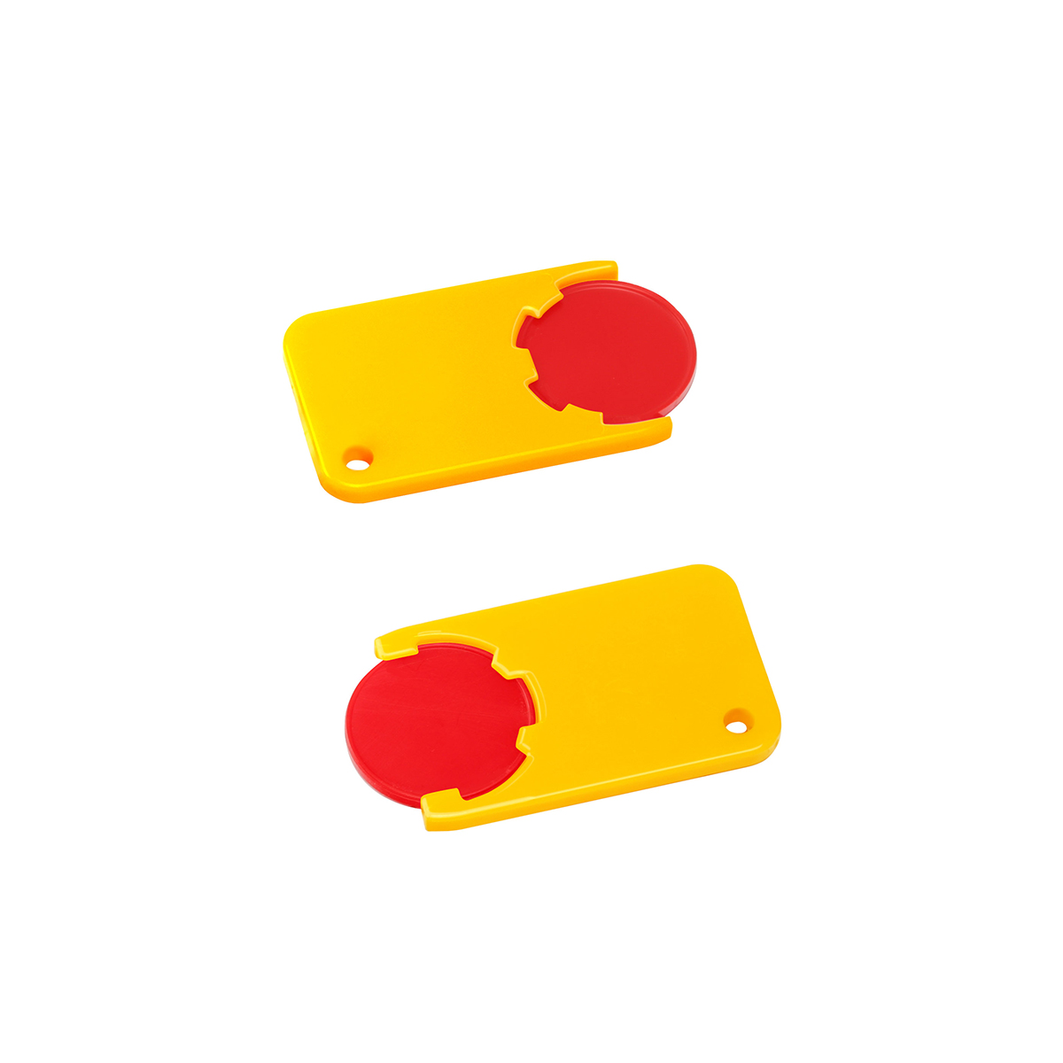 Chiphalter mit 1€-Chip "Beta", Chip rot, Chiphalter gelb