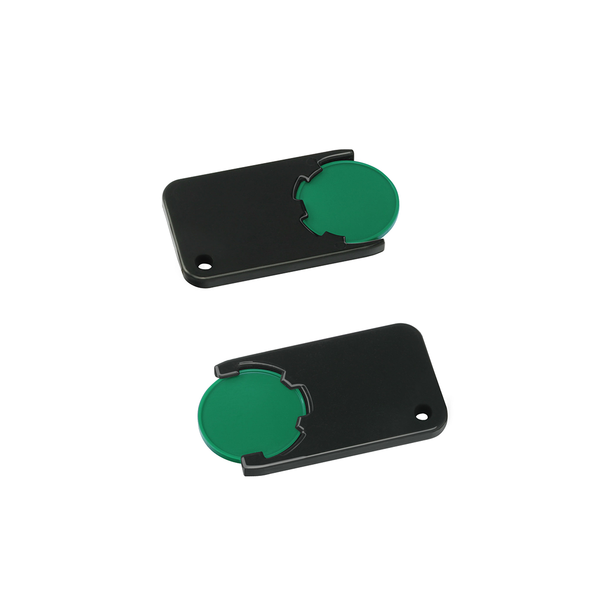 Chiphalter mit 1€-Chip "Beta", Chip grün, Chiphalter schwarz