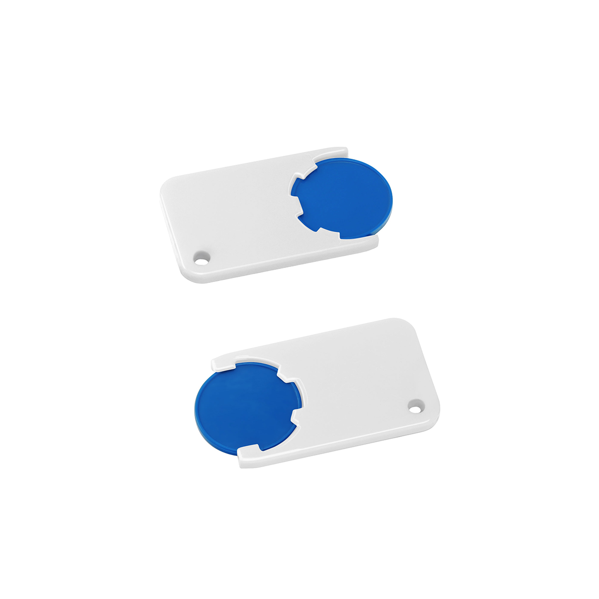 Chiphalter mit 1€-Chip "Beta", Chip blau, Chiphalter weiß
