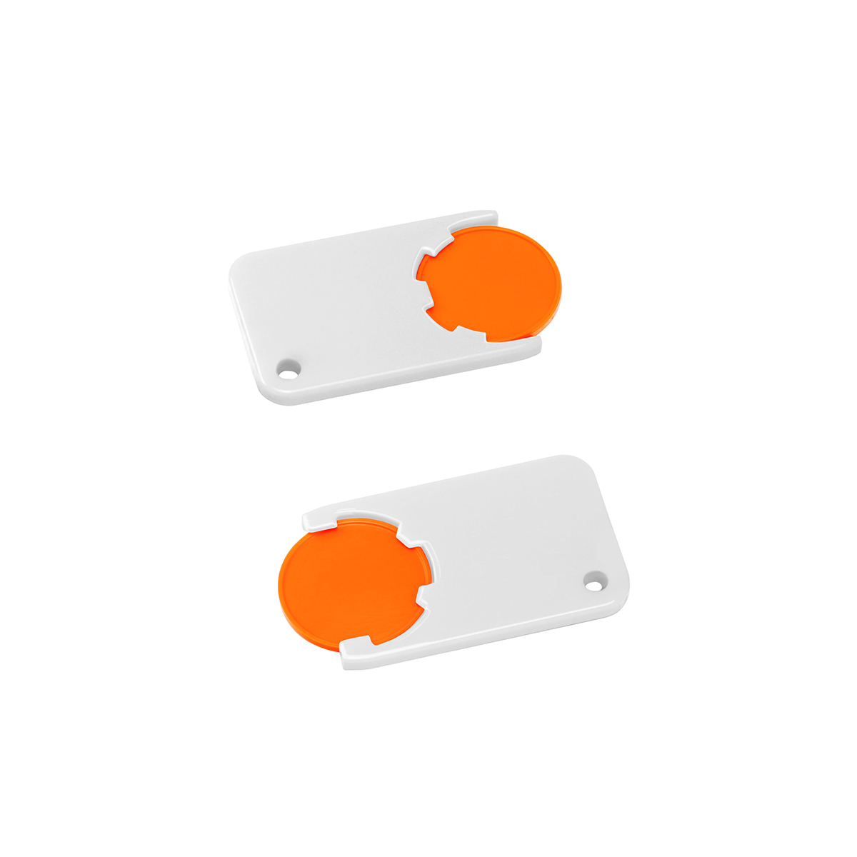 Chiphalter mit 1€-Chip "Beta", Chip orange, Chiphalter weiß