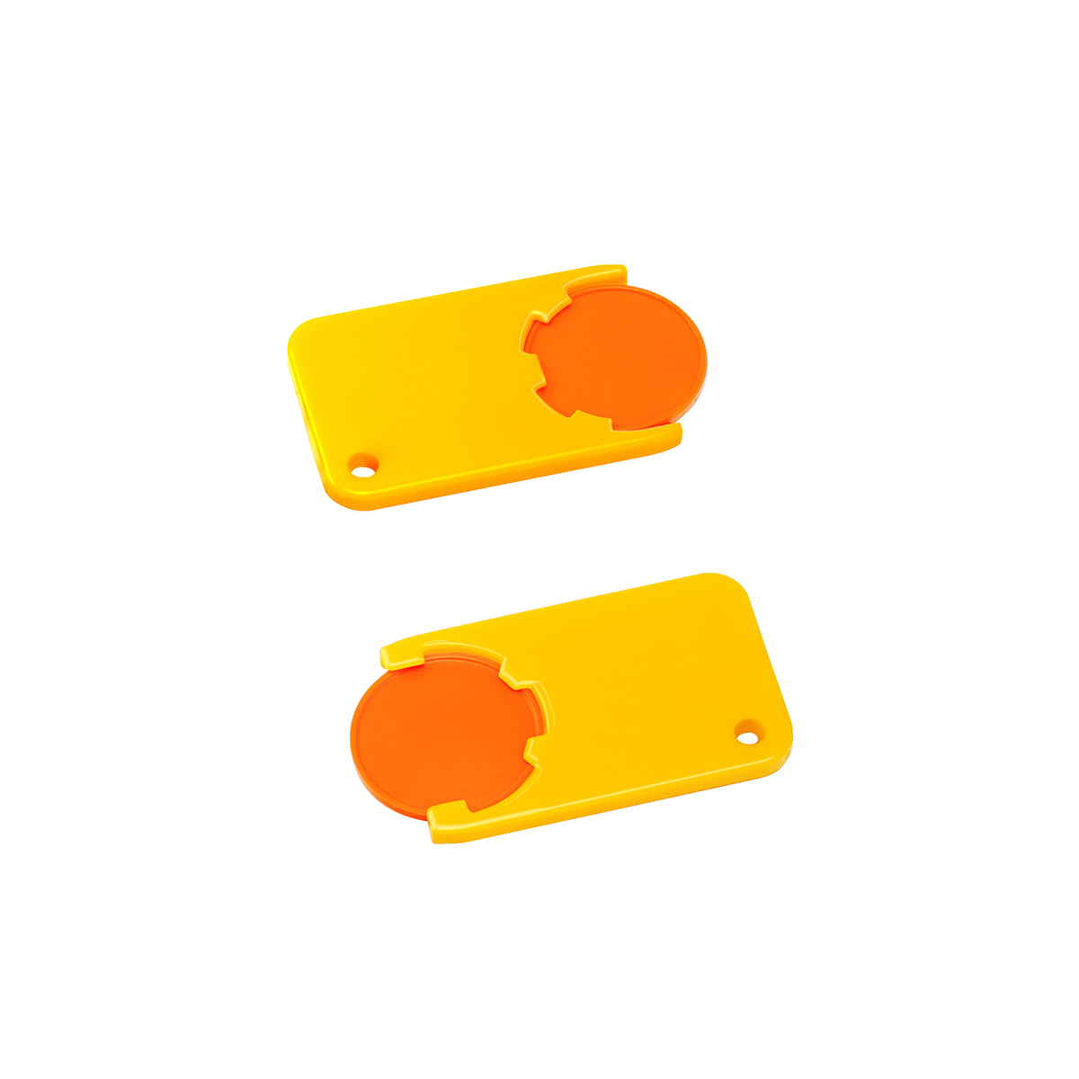 Chiphalter mit 1€-Chip "Beta", Chip orange, Chiphalter gelb