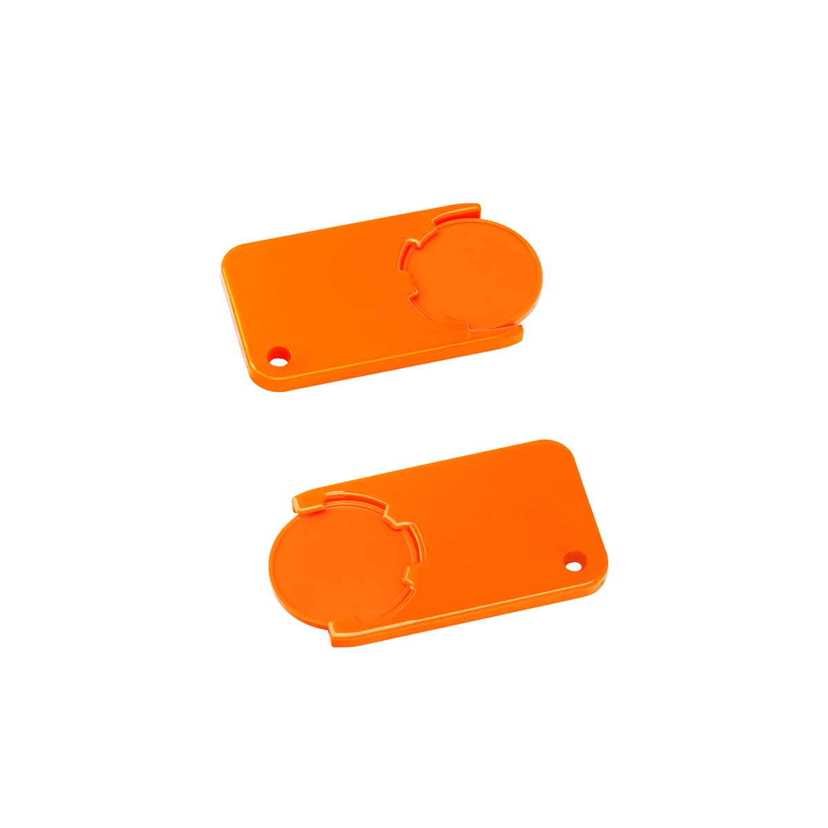 Chiphalter mit 1€-Chip "Beta", Chip orange, Chiphalter orange