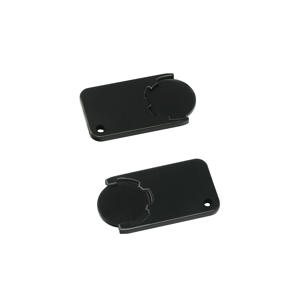 Chiphalter mit 1€-Chip "Beta", Chip schwarz, Chiphalter schwarz