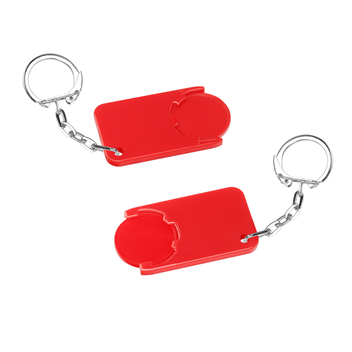 Chiphalter mit 1€-Chip "Beta", Chip rot, Chiphalter rot