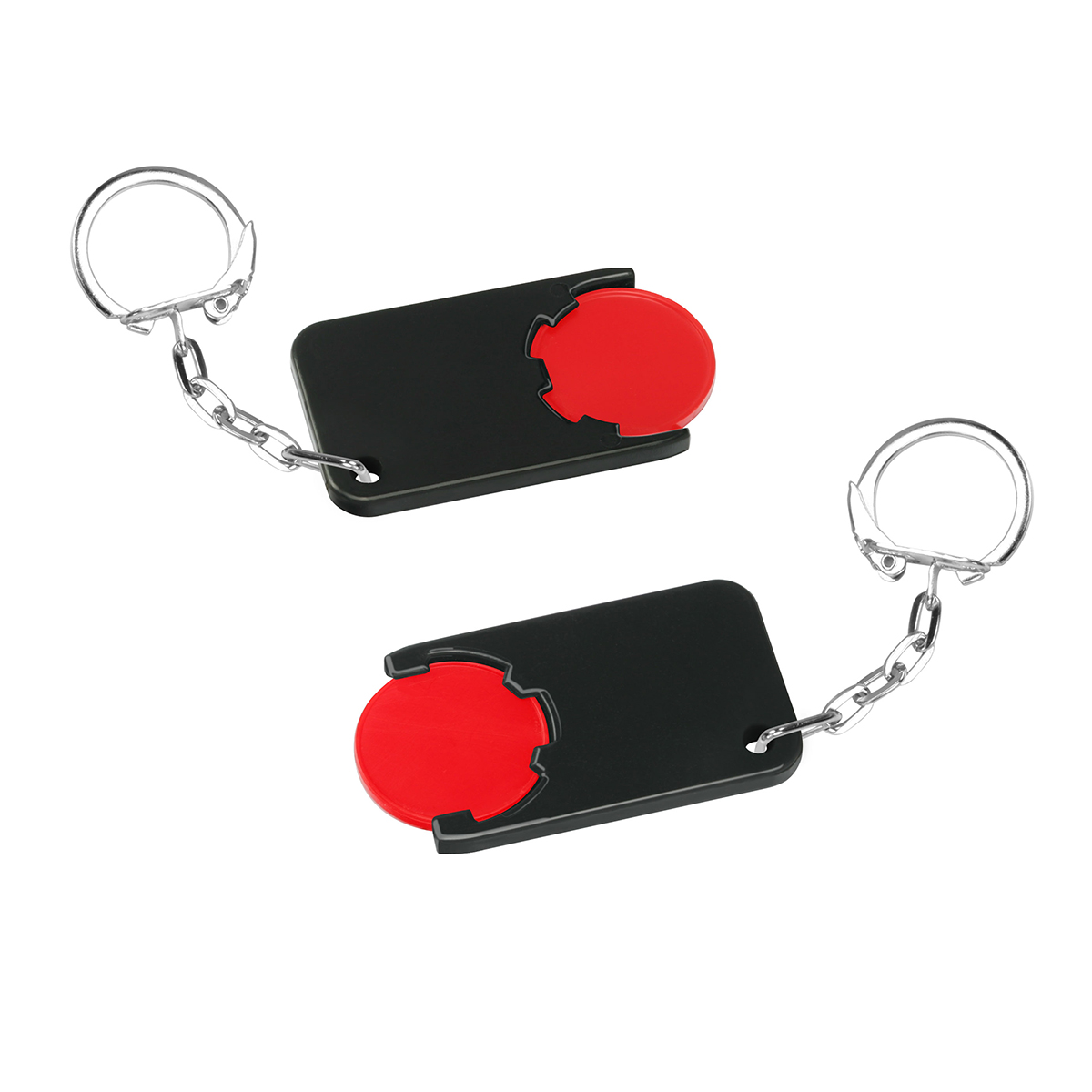 Chiphalter mit 1€-Chip "Beta", Chip rot, Chiphalter schwarz