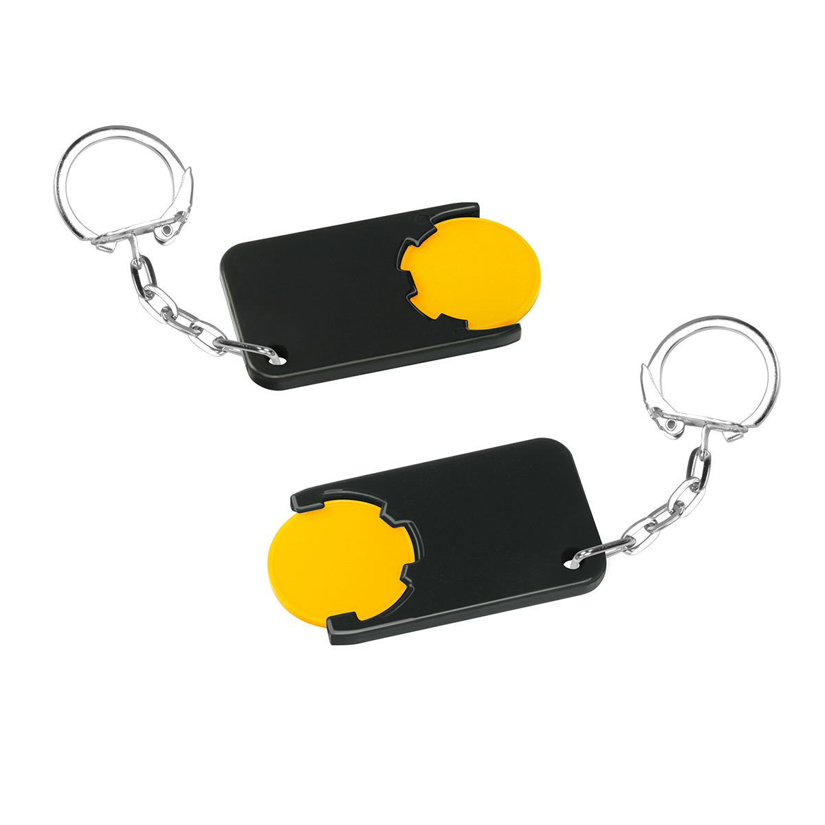 Chiphalter mit 1€-Chip "Beta", Chip gelb, Chiphalter schwarz