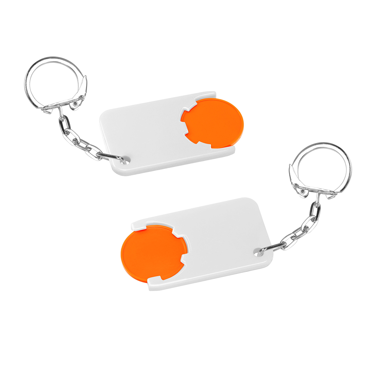 Chiphalter mit 1€-Chip "Beta", Chip orange, Chiphalter weiß