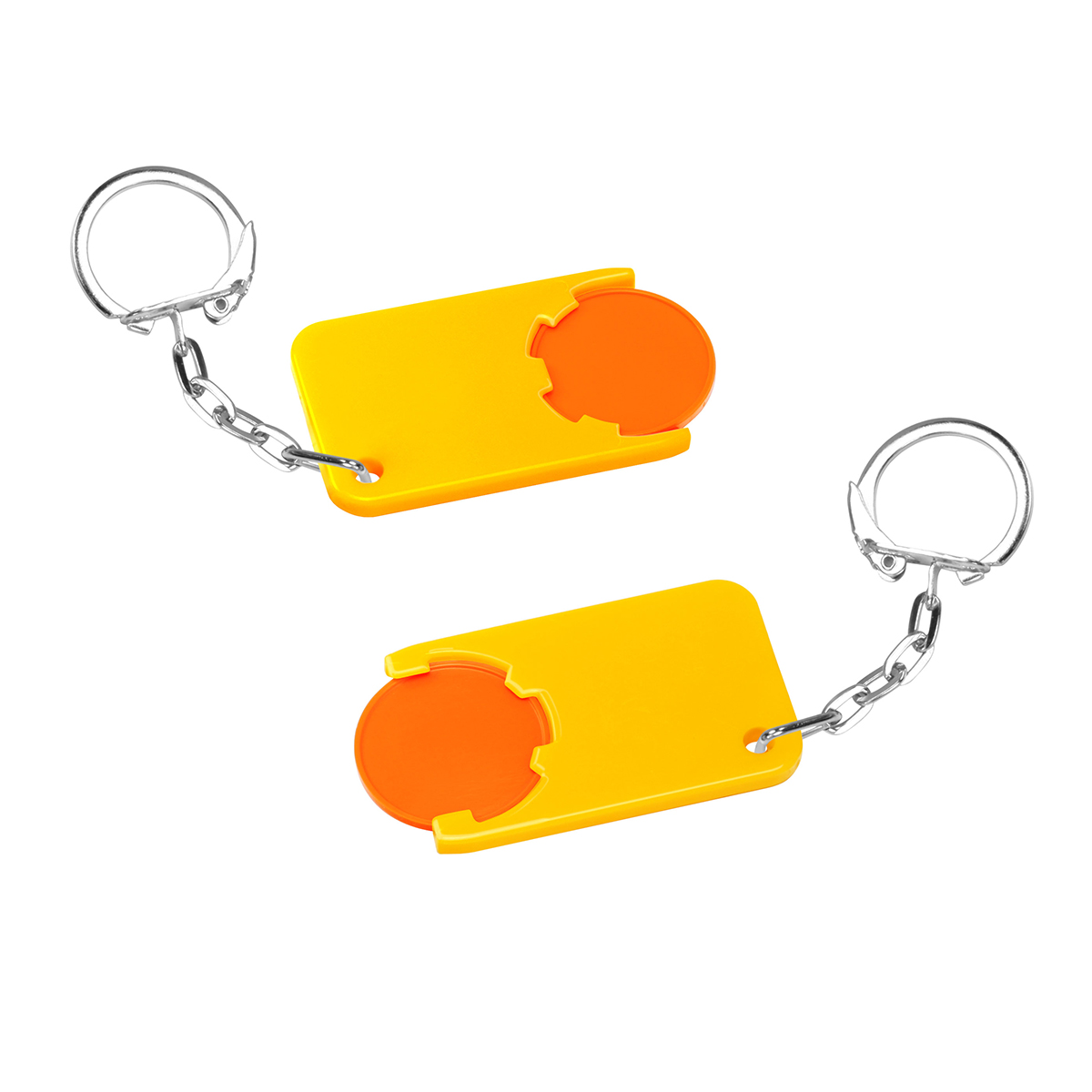 Chiphalter mit 1€-Chip "Beta", Chip orange, Chiphalter gelb