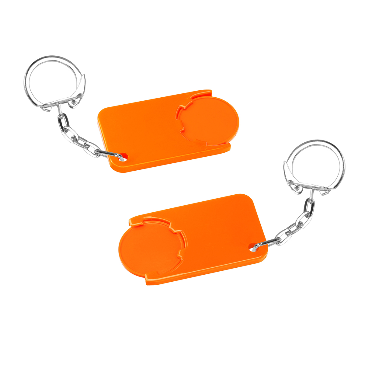 Chiphalter mit 1€-Chip "Beta", Chip orange, Chiphalter orange
