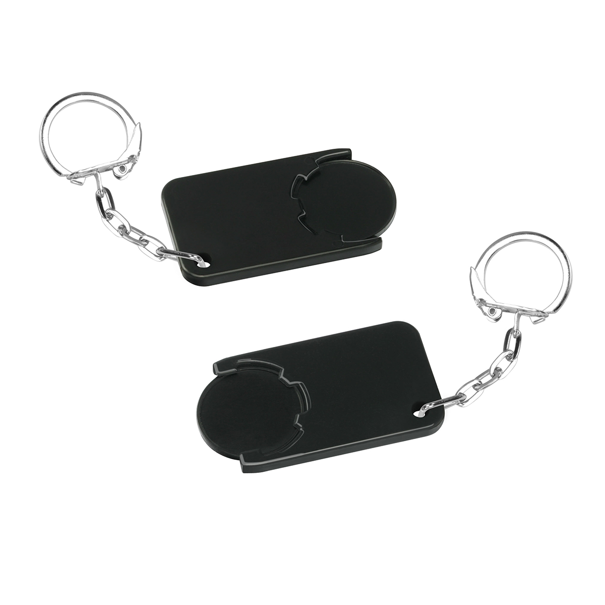 Chiphalter mit 1€-Chip "Beta", Chip schwarz, Chiphalter schwarz