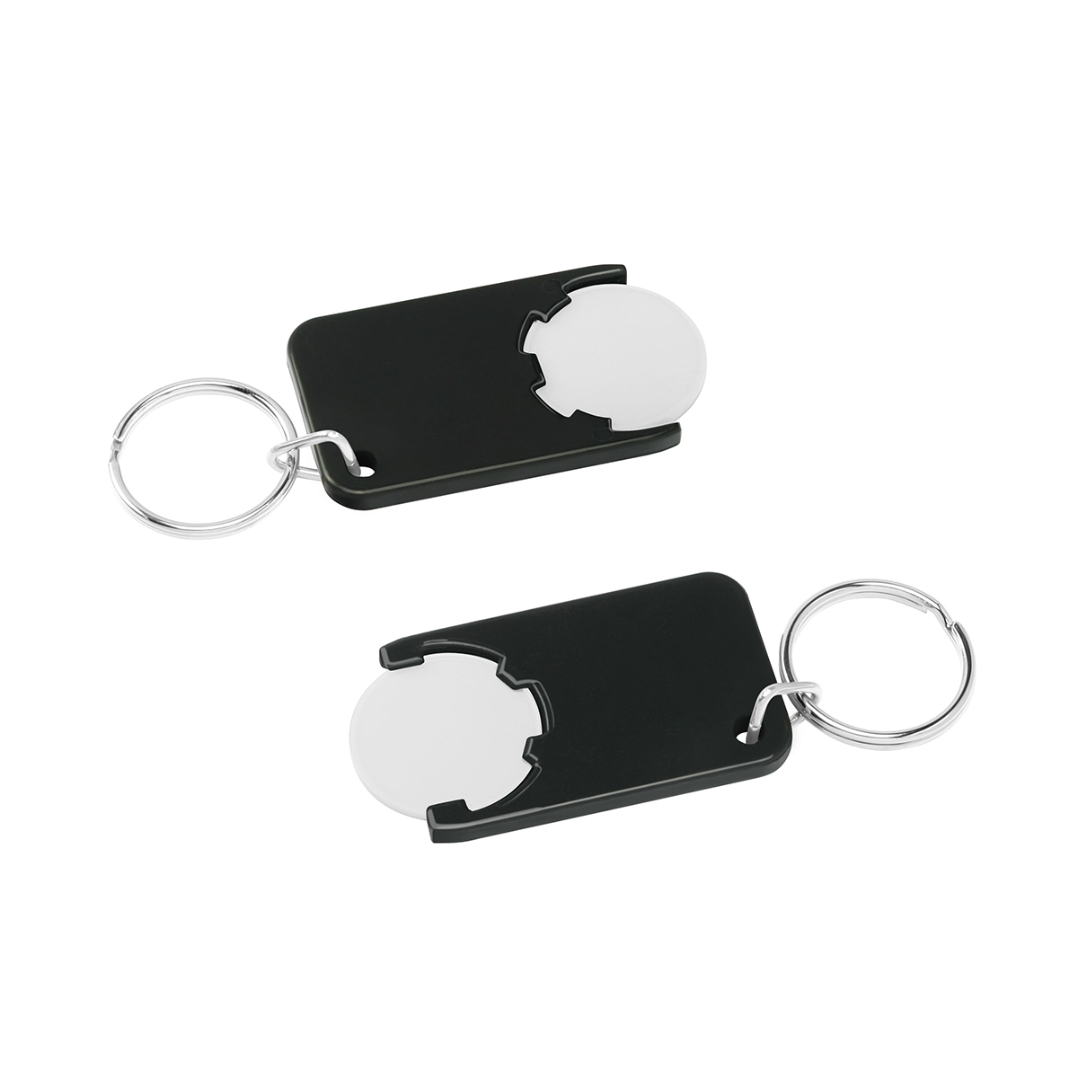 Chiphalter mit 1€-Chip "Beta", Chip weiß, Chiphalter schwarz