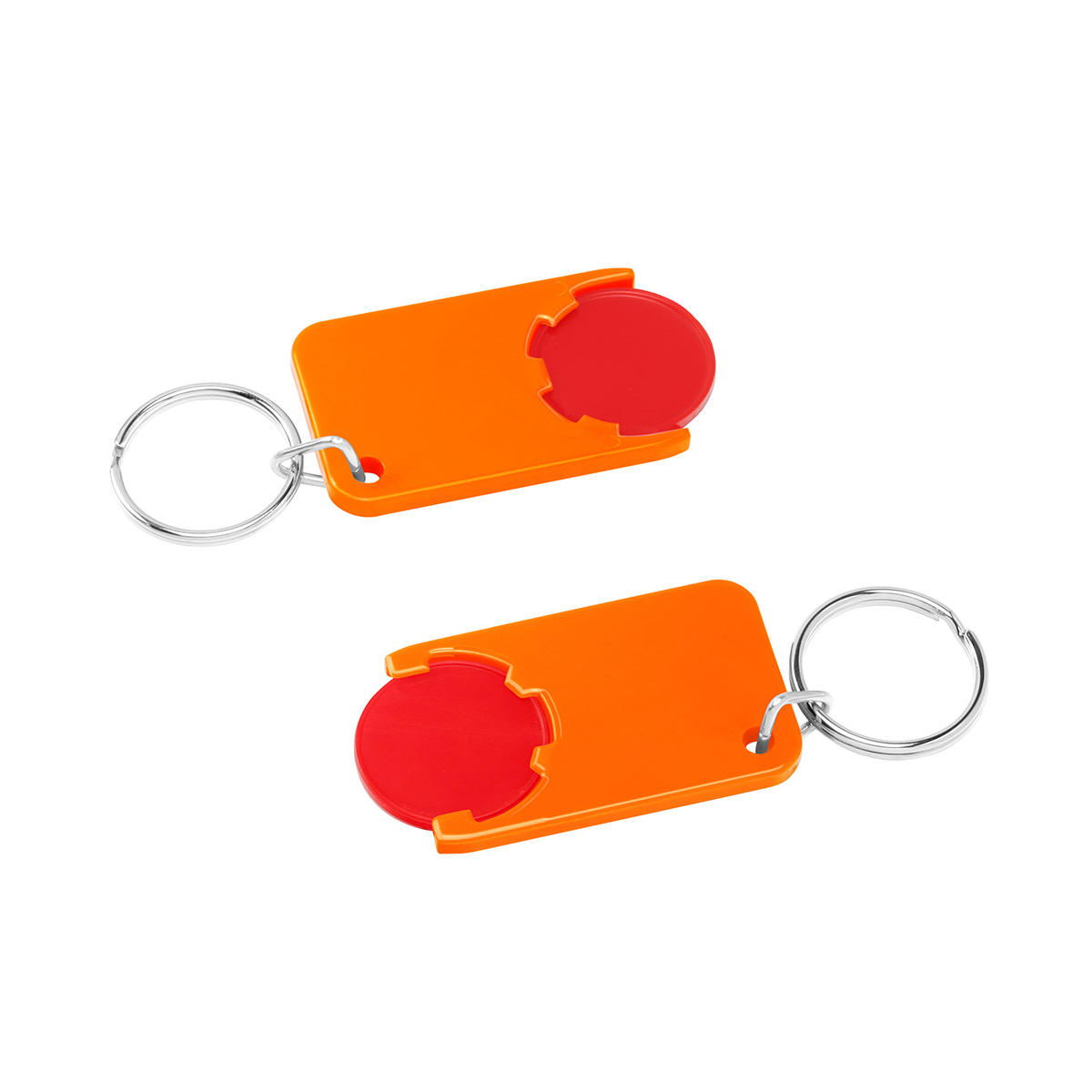 Chiphalter mit 1€-Chip "Beta", Chip rot, Chiphalter orange