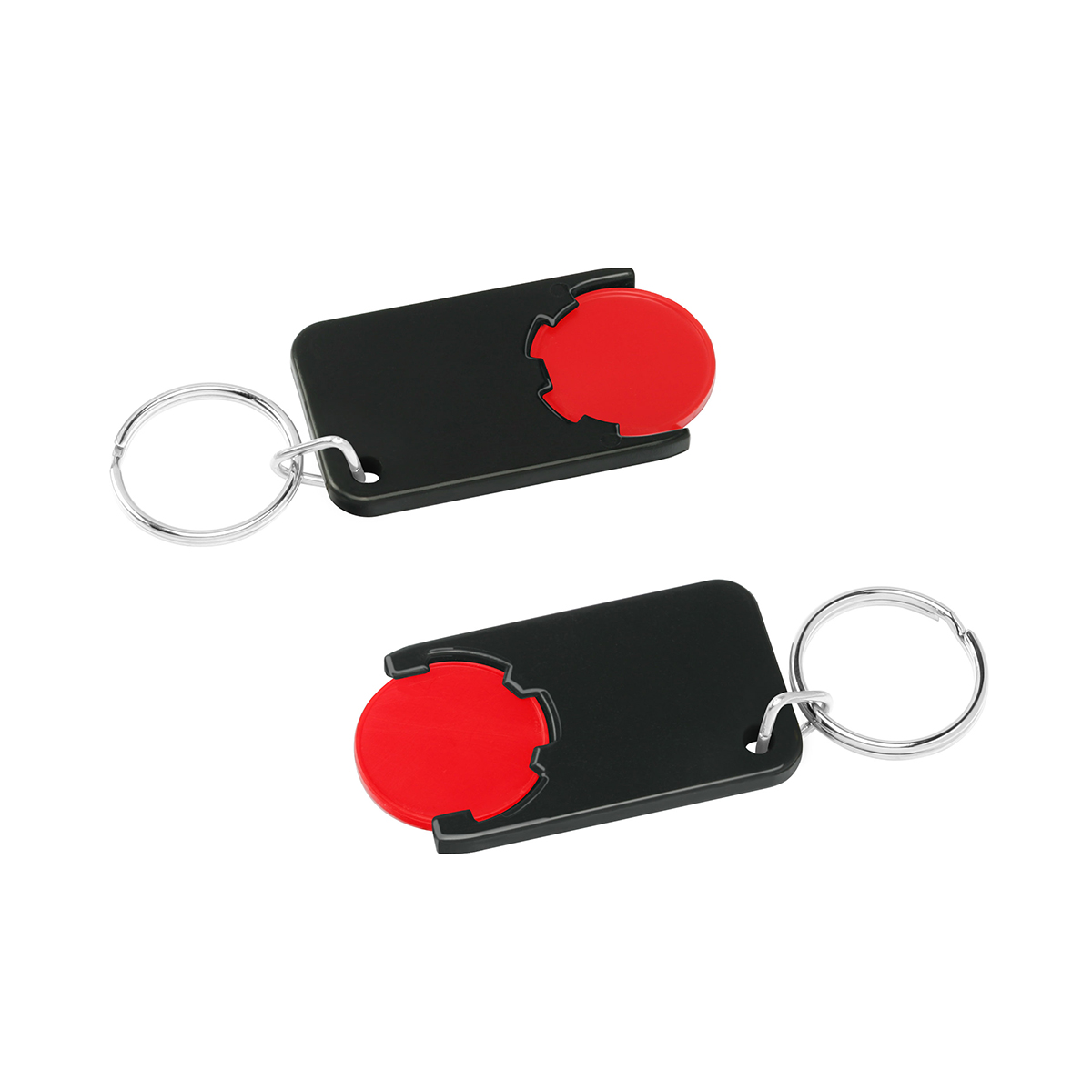 Chiphalter mit 1€-Chip "Beta", Chip rot, Chiphalter schwarz