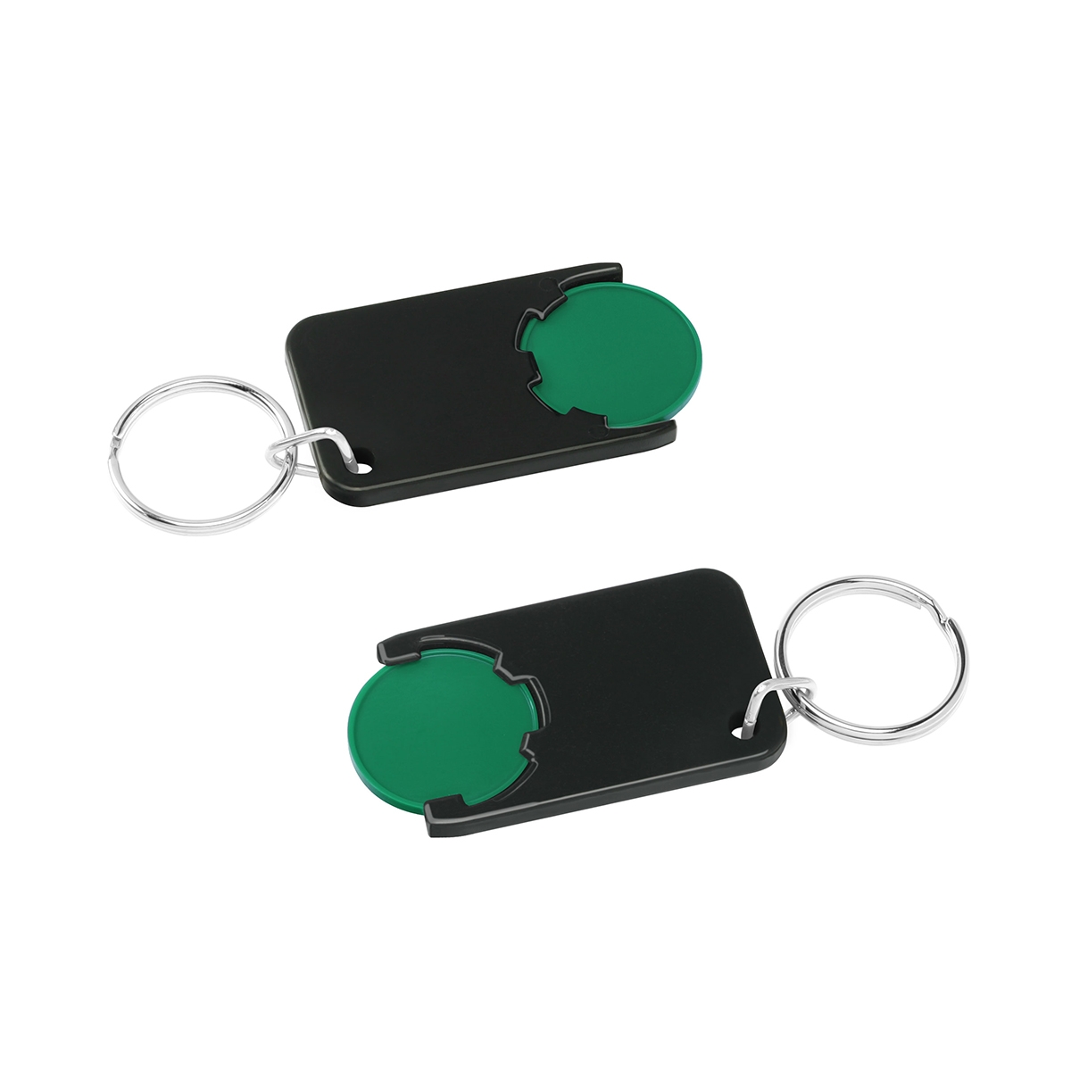 Chiphalter mit 1€-Chip "Beta", Chip grün, Chiphalter schwarz