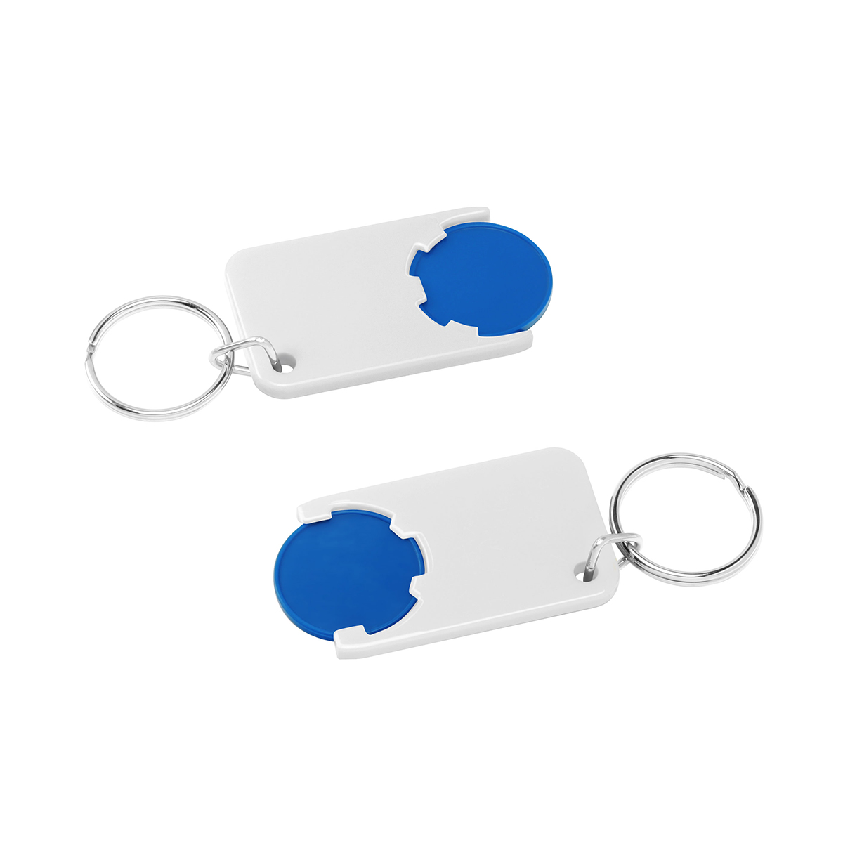 Chiphalter mit 1€-Chip "Beta", Chip blau, Chiphalter weiß