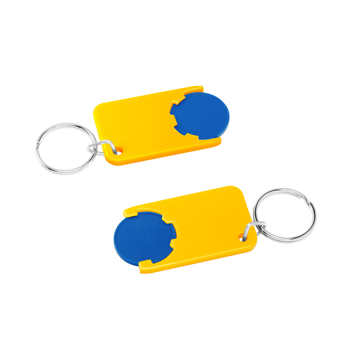 Chiphalter mit 1€-Chip "Beta", Chip blau, Chiphalter gelb