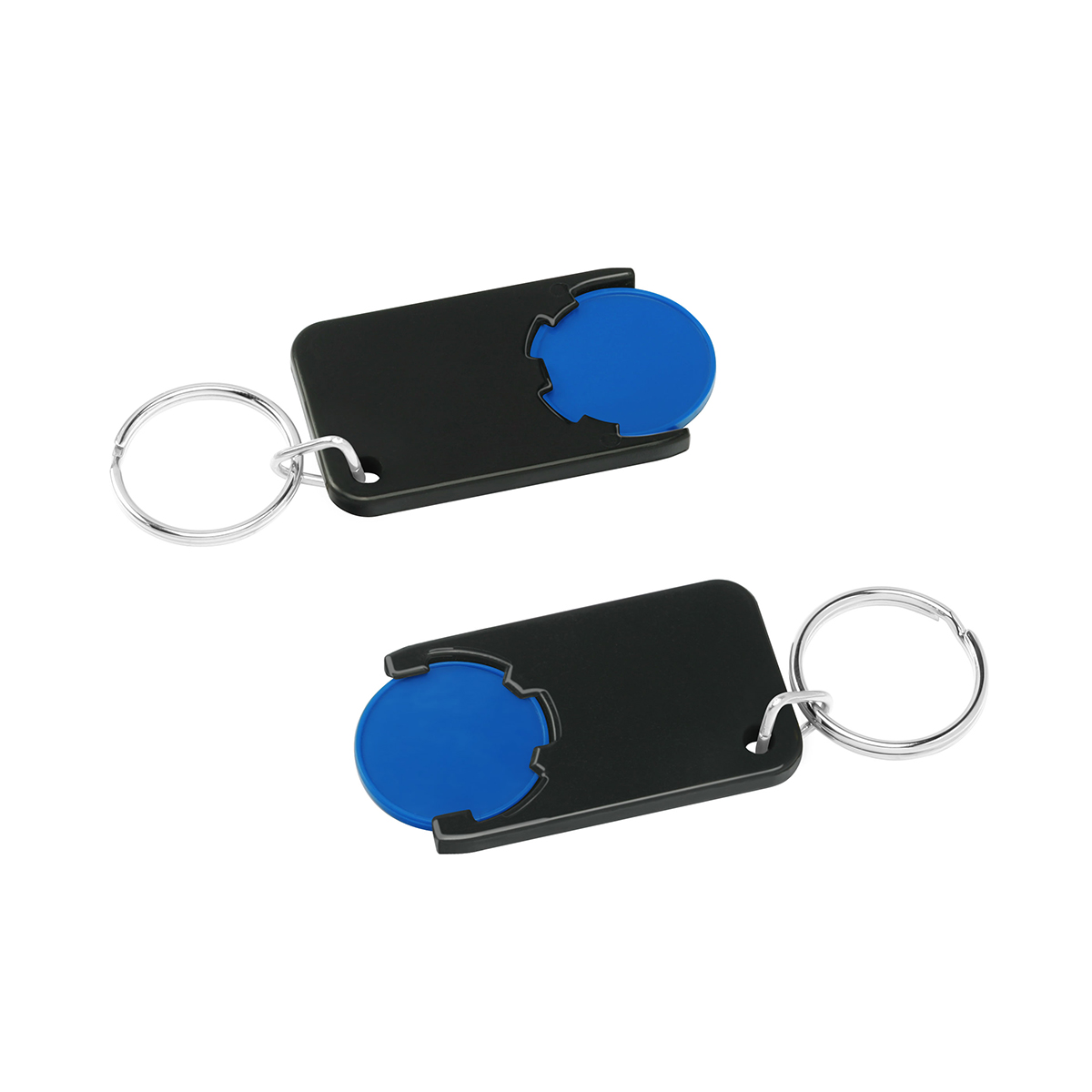 Chiphalter mit 1€-Chip "Beta", Chip blau, Chiphalter schwarz