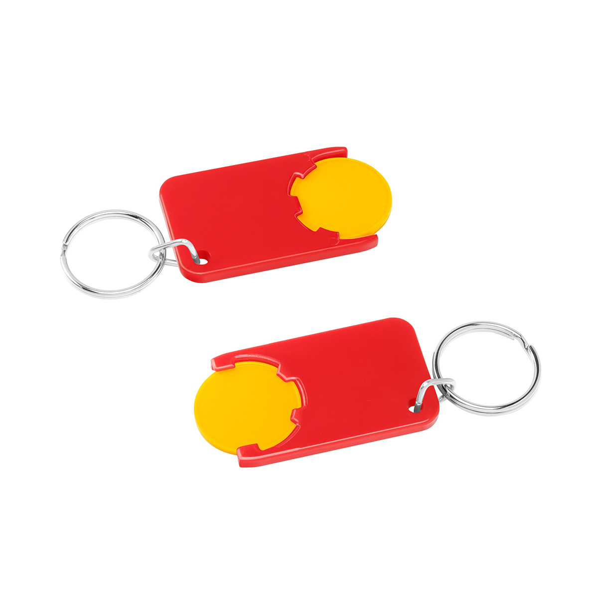 Chiphalter mit 1€-Chip "Beta", Chip gelb, Chiphalter rot